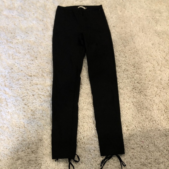 Black Laced Up Pants - Picture 1 of 5